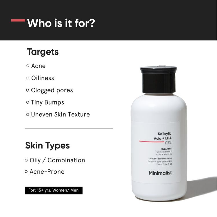 Minimalist Salicylic Acid + LHA 2% Cleanser 100 ml.