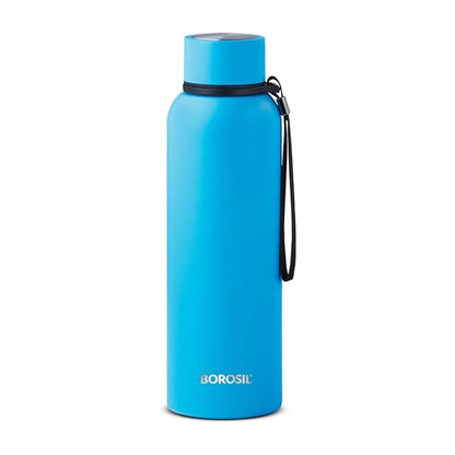 Borosil Hydra Trek Water Bottle, Stainless Steel Water Bottles, Vacuum Insulated Flask Bottles, 700 ml, Black (Black)